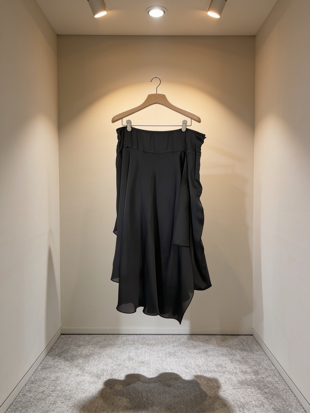 Kasper Black High-Low Midi Skirt